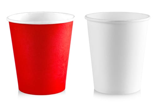 the paper cup isolated on white background
