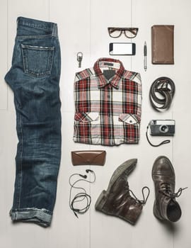 Still life of casual man.