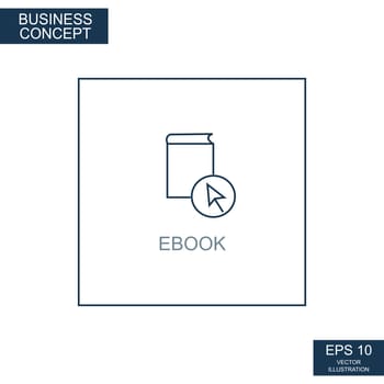 Business concept, web icon from thin lines. Ebook - Vector illustration