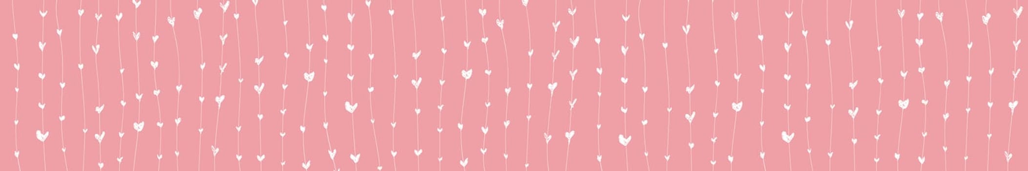 Abstract pink background with white painted hearts - Vector illustration