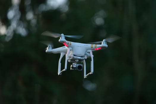 7 - Digital camera quadcopter with gimbal stabilisation system. FPV hobby aircraft, with remote control interface.