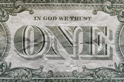 Detail of a one dollar banknote