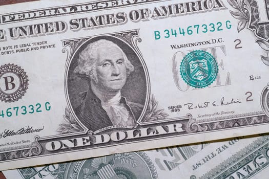 Dollar banknotes on a table
