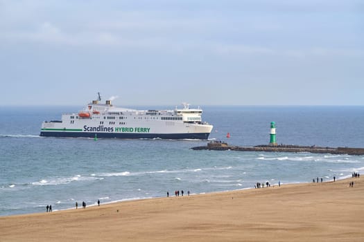 Ferry connection with hybrid ferry Berlin between Rostock-Warnemünde in Germany and Gedser in Denmark