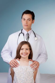 Portrait of a doctor with a girl