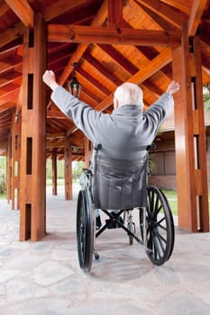 Disabled man sitting in a wheelchair