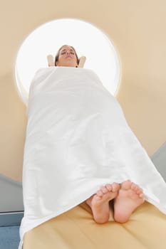 Patient going through an MRI scan