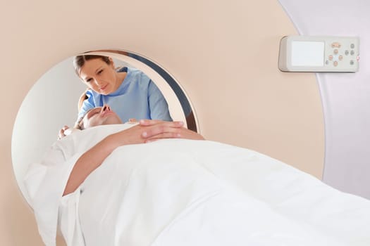 Patient going through an MRI scan