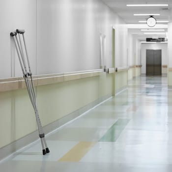 Pair of crutch in a hospital
