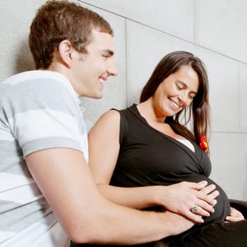 Couple sitting in a hospital waiting room