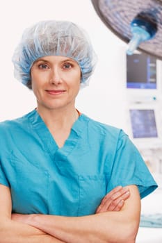Portrait of a female doctor smirking