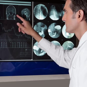 Doctor examining MRI report