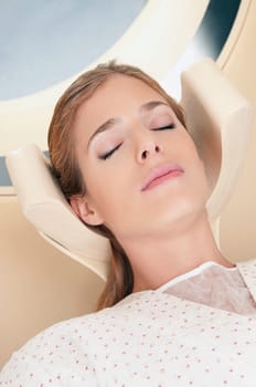 Patient going through an MRI scan