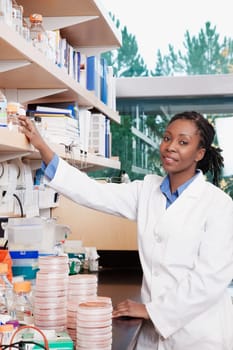 Female doctor working in a laboratory