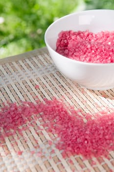 Bath salt in a bowl