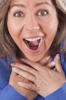 Portrait of a woman shouting