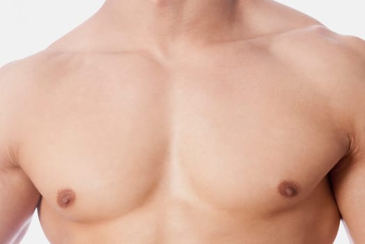 Close_up of a manŽs chest