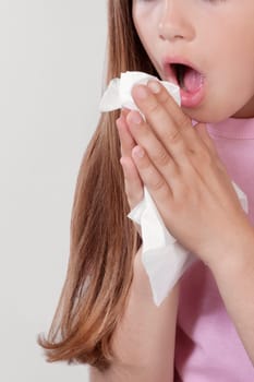 Girl suffering from cold