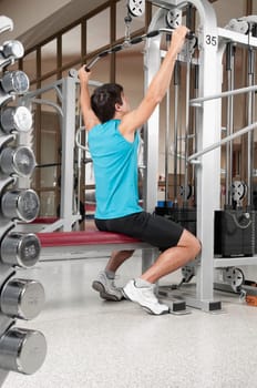 Man exercising in a gym