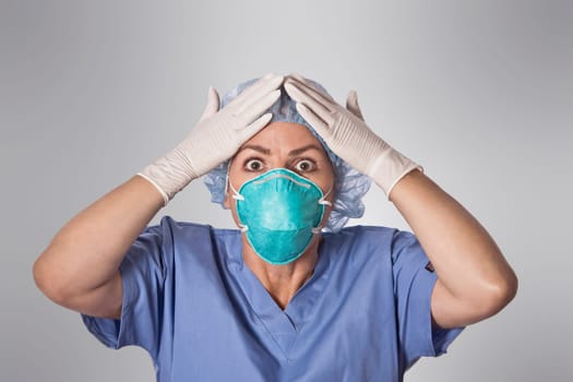 Female doctor looking shocked