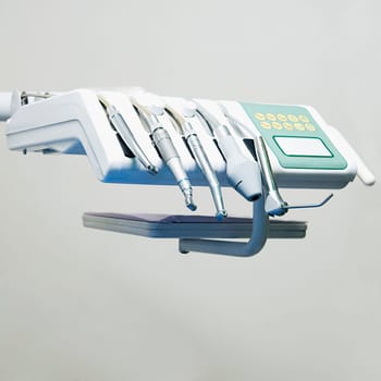 Close_up of dental equipments in an examination room