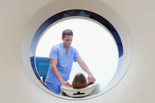 Patient going through an MRI scan