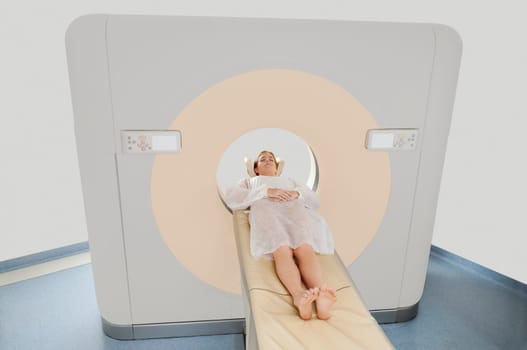Patient going through an MRI scan