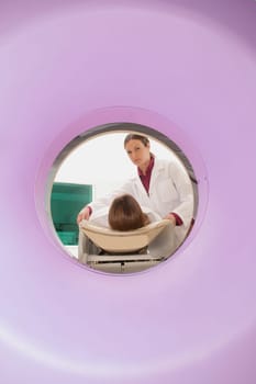Patient going through an MRI scan