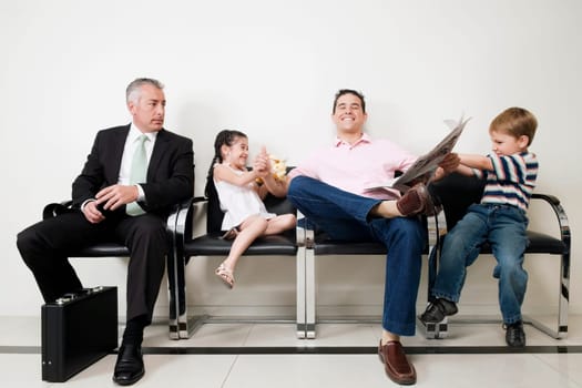 Patients waiting in a hospital