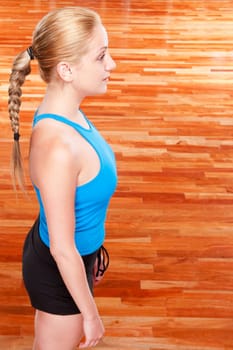 Woman standing on the floor
