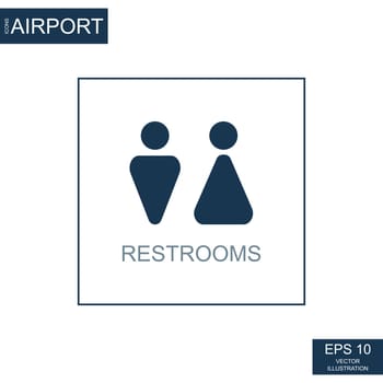 Abstract icon toilets on airport theme - Vector illustration