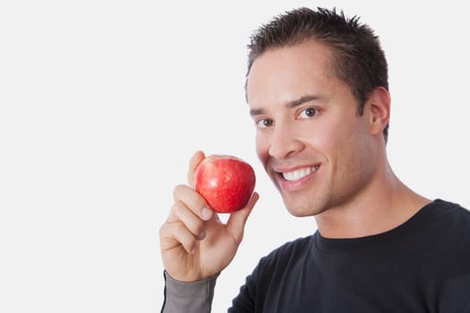 Man holding an apple