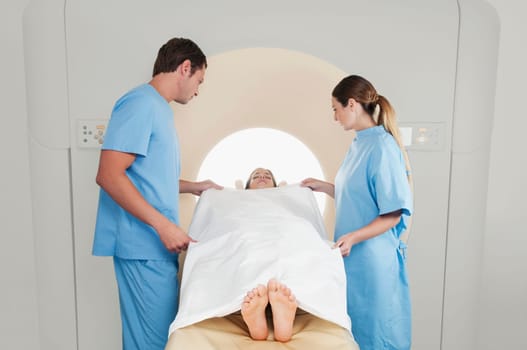 Patient going through an MRI scan