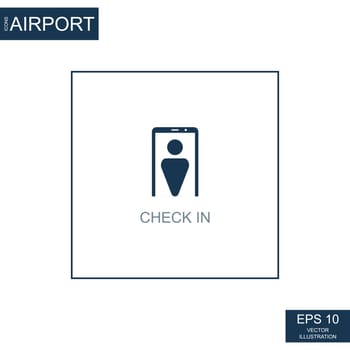 Registration abstract icon on airport theme - Vector illustration