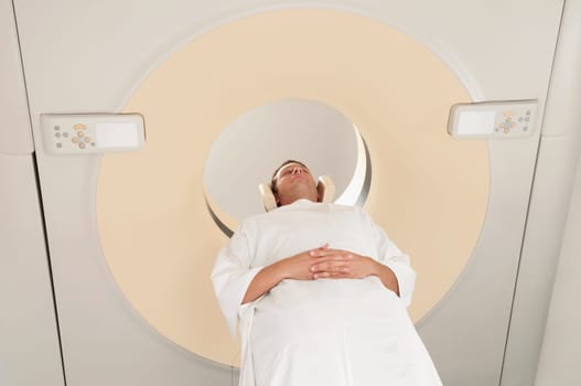 Patient going through an MRI scan