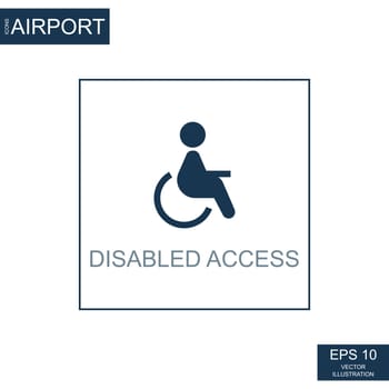 Abstract icon wheelchair on airport theme - Vector illustration
