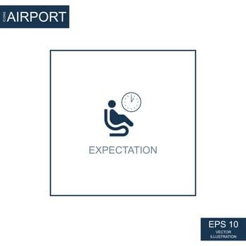 Abstract expectation icon on airport theme - Vector illustration