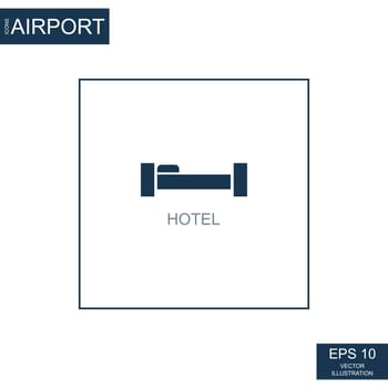 Abstract hotel icon on airport theme - Vector illustration