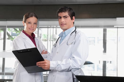 Two doctors in a hospital