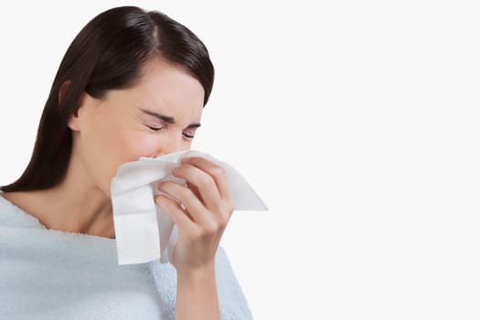 Woman suffering from cold