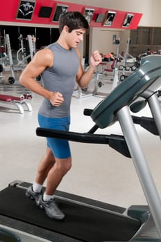 Man running on a treadmill