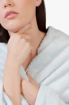Woman with sore throat