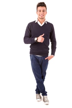 Studio picture of a young and handsome man posing isolated