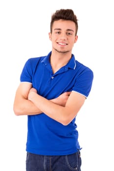 Studio picture of a young and handsome man posing isolated