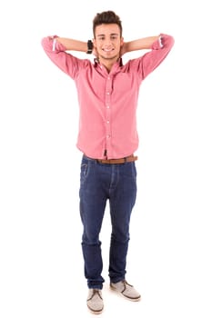 Studio picture of a young and handsome man posing isolated