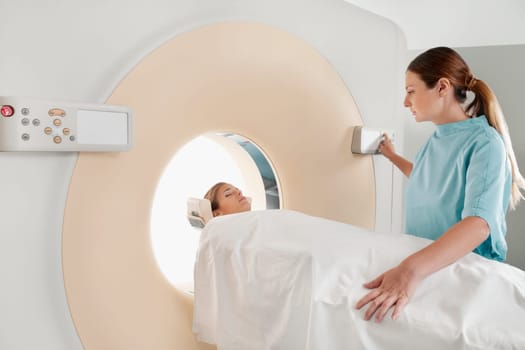 Patient going through an MRI scan