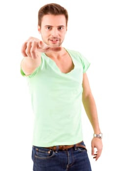 Studio picture of a young and handsome man posing isolated