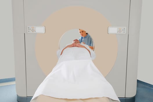 Patient going through an MRI scan