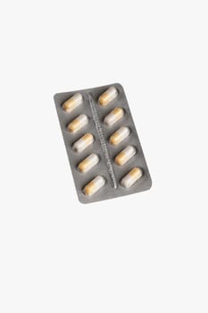 Close_up of a blister pack of capsules