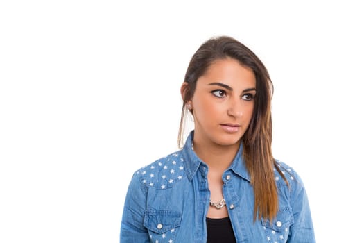 Studio shot of a beautiful young casual woman